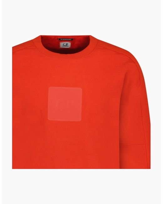 C P Company Red Chest Patch Logo Sweatshirt for men