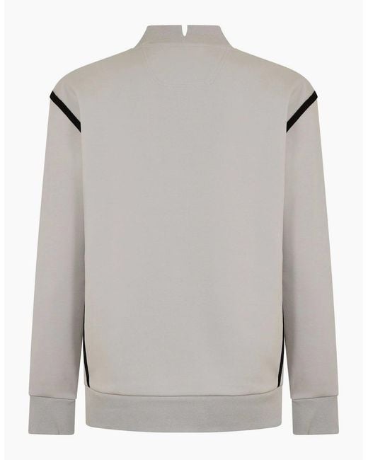 Boss Gray Mock Neck High Collar Long Sleeve Polo Shirt for men