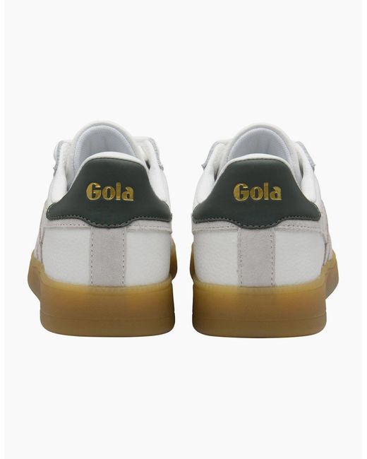 Gola White Aztec Leather Trainers