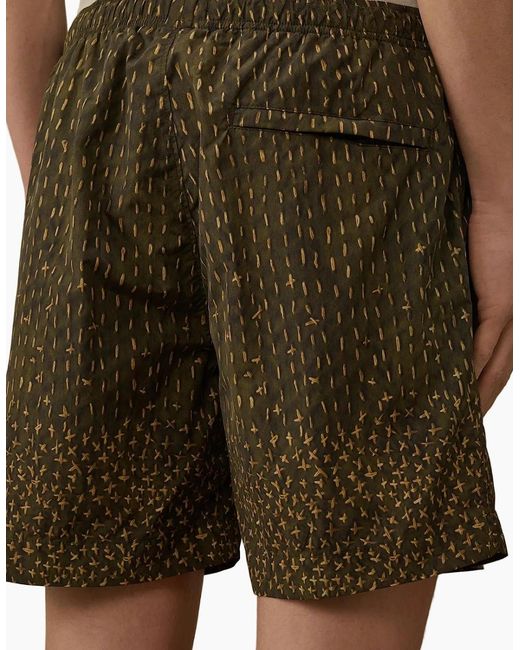 C P Company Green Flatt Nylon Sashiko Print Swim Shorts for men
