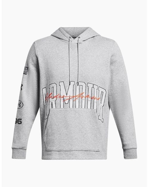 Under Armour Gray Ess Fleece Nov Hoody for men