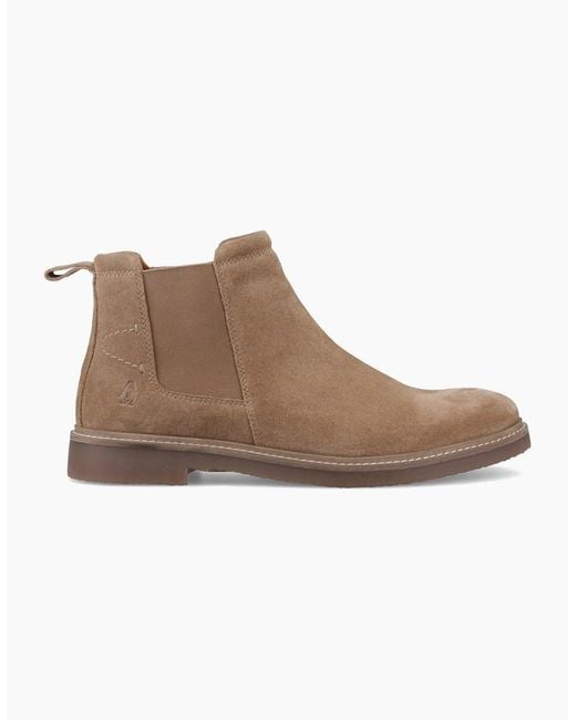 Hush Puppies Brown Gareth Chelsea Leather Taupe Boots for men
