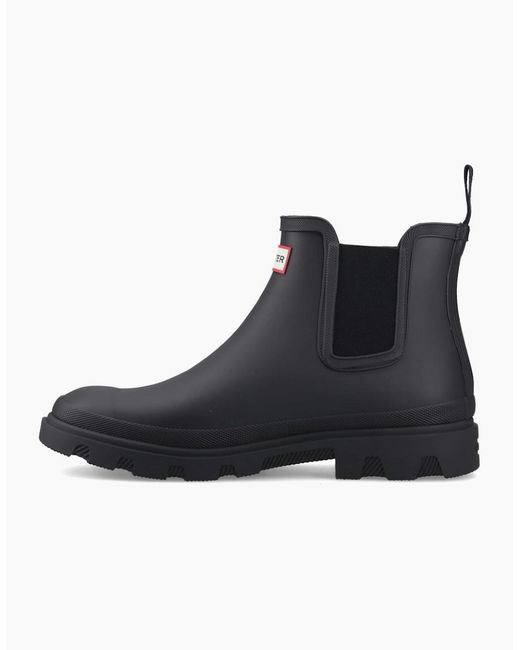 Hunter Black Downpour Chelsea Wellingtons