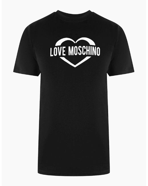 Love Moschino Black Bold Heart Logo T-Shirt for men