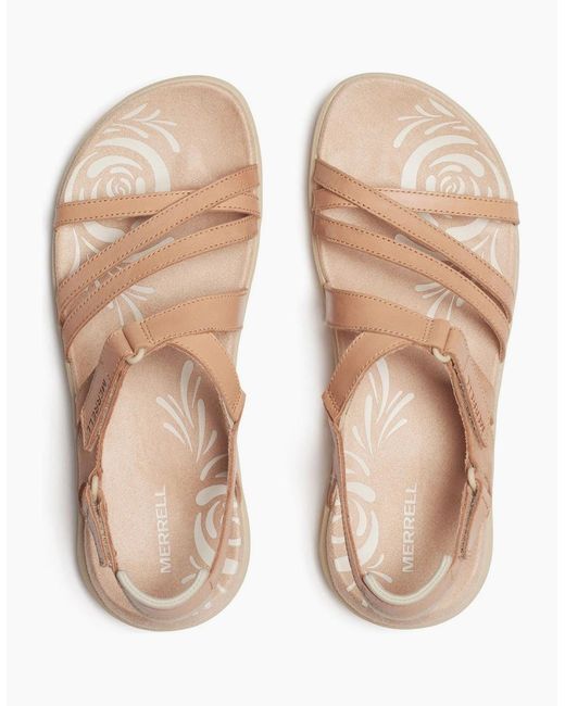 Merrell White Harbor Backstrap Leather Tan Rose Sandals