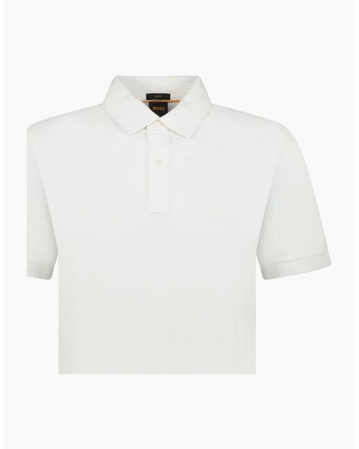 Boss White Passertip Polo T-Shirt for men