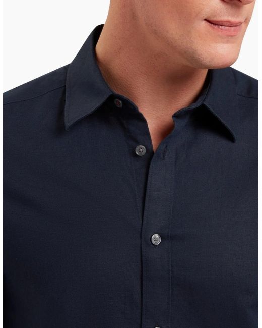 Ted Baker Blue Zebra Regular Linen Shirt for men