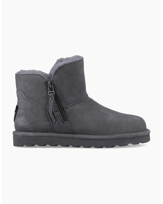 BEARPAW Gray Magnolia Suede Winter Ankle Boots
