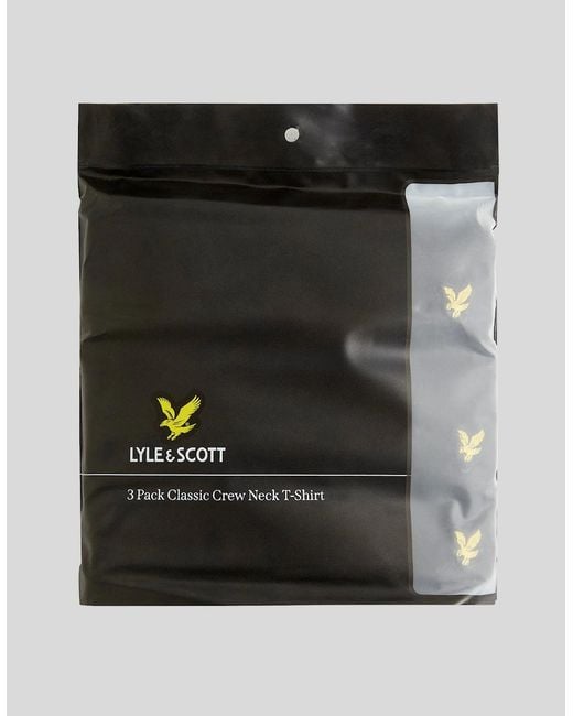 Lyle & Scott Black 3-Pack Lounge T-Shirts for men