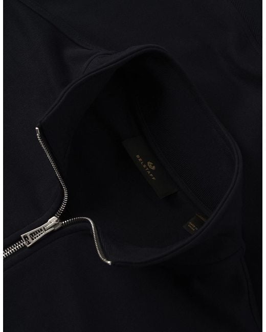 Belstaff Blue Patch Logo 1/4 Zip Sweatshirt for men