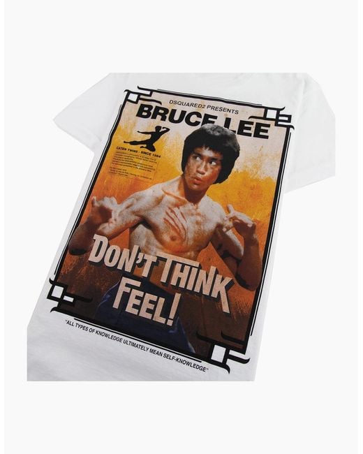 DSquared² White Bruce Lee T-Shirt for men