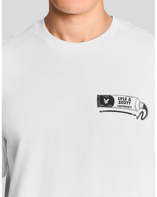 Lyle & Scott White Back Print Graphic T-Shirt for men