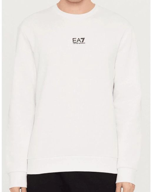 EA7 White Core Logo Sweatshirt for men