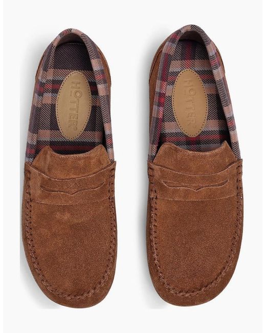 Hotter Brown Solace Slippers for men