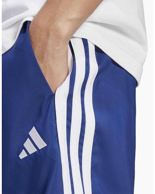 Adidas Blue Essentials 3 Stripes Shorts for men