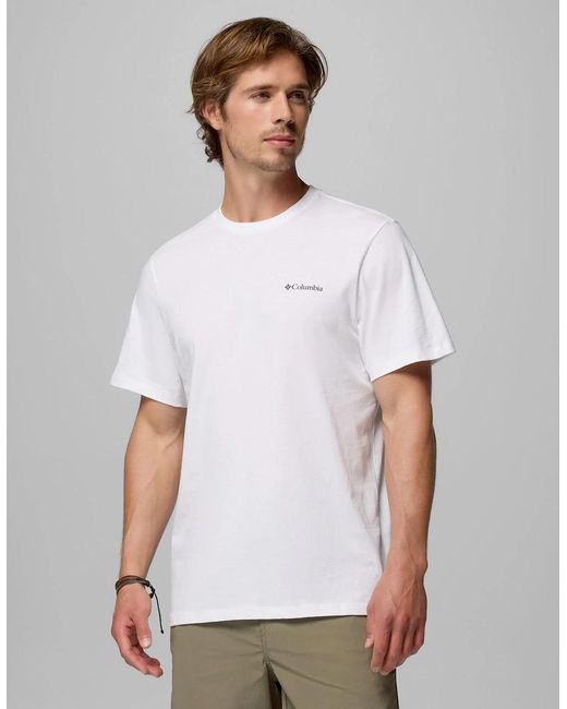 Columbia White Csc Basic Logo T-Shirt for men