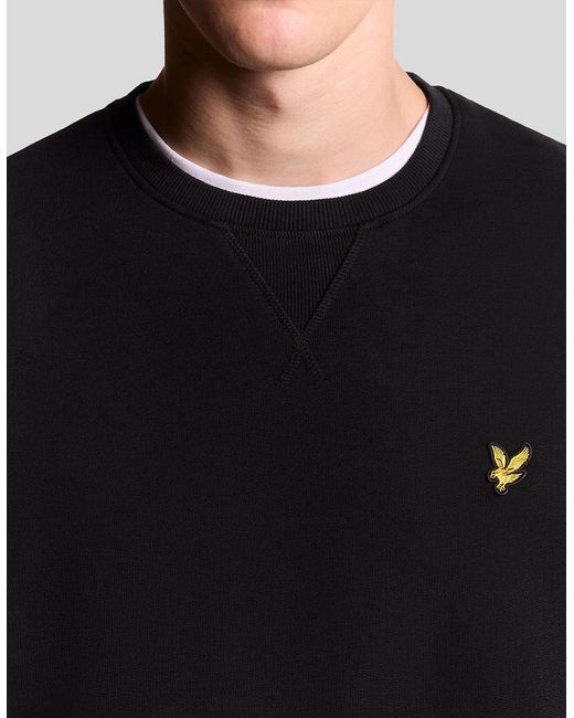 Lyle & Scott Black Cotton Crew Neck Sweatshirt for men