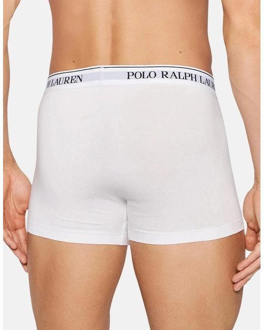 Ralph Lauren White 3 Pack Classic Trunks for men