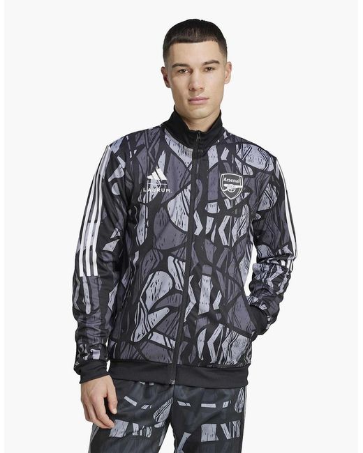 Adidas Blue Arsenal Tiro Mock Neck Full Zip Long Sleeve Track Top for men
