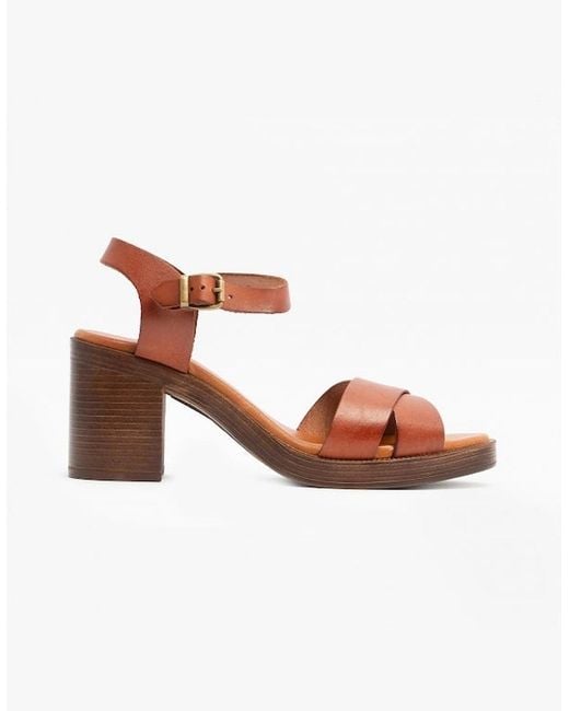 Hush Puppies Brown Georgia Leather Sandals Tan