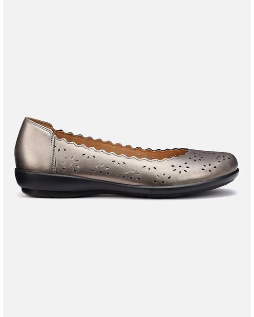Hotter White Eider Ballet Pumps