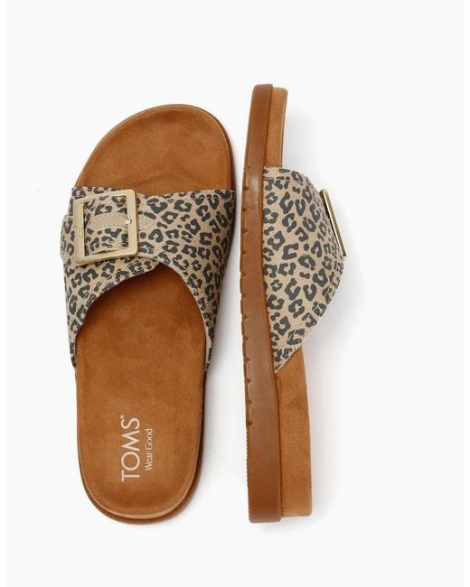 TOMS Brown Marin Slide Leopard Sandals