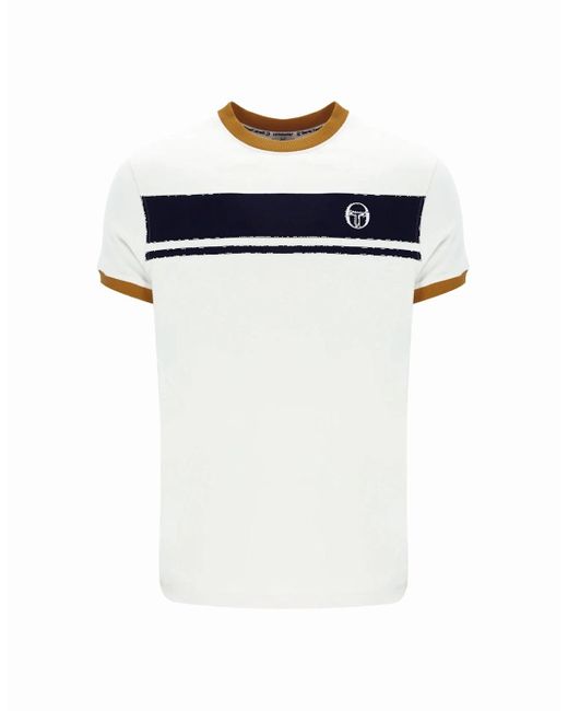 Sergio Tacchini White Master T-Shirt Gardenia/Maritime/Pumpkin Spice for men