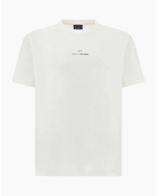 Paul & Shark White Central Logo T-Shirt 108 for men