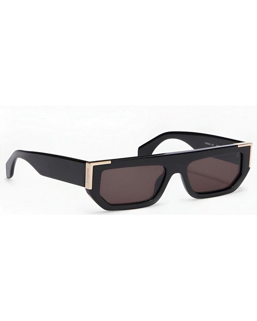 Palm Angels Black Golden Rectangle Sunglasses for men
