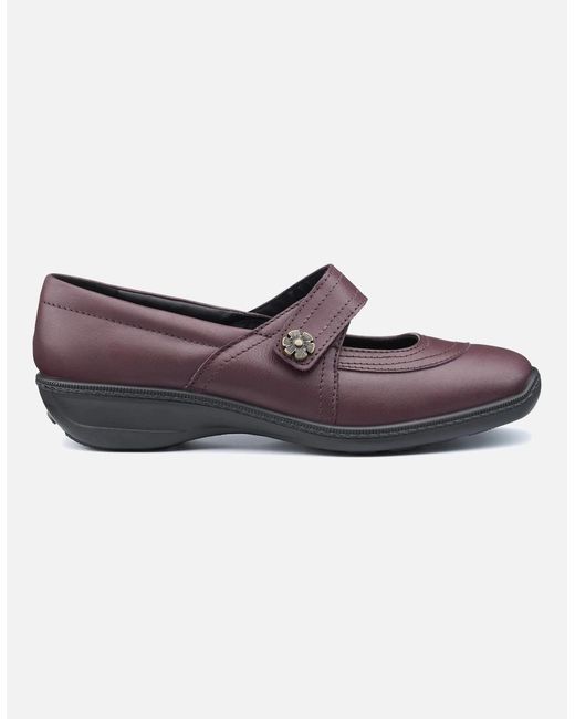 Hotter Red Charity Wide Fit Mary Jane Shoes