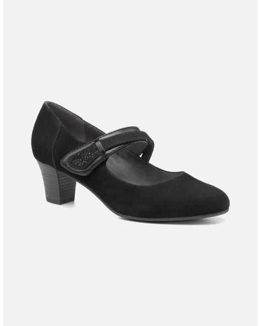 Hotter Black Samba Mary Jane Court Shoes