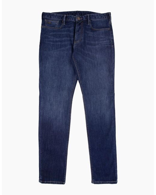 Emporio Armani Blue J06 11.5 Oz Slim Fit Comfort Denim Jeans Denim 942 for men