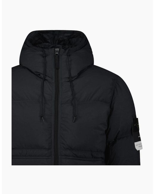 Stone Island Black Down Matte Ripstop Cordura Advanced Fabric Parka for men