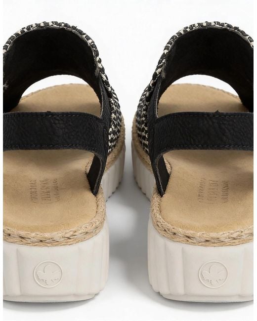 Rieker Black Rachel Wedge Sandals