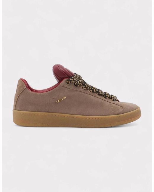 Lanvin Brown X Future Hyper Curb Sneakers Leather Suede