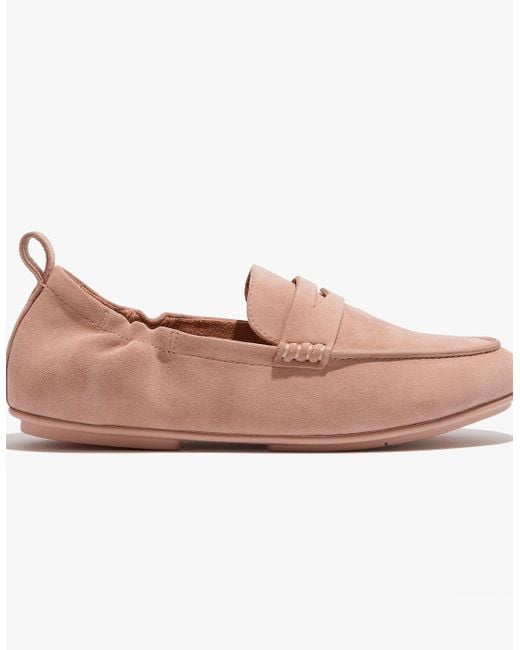 Fitflop Pink Allegro Suede Penny Loafers