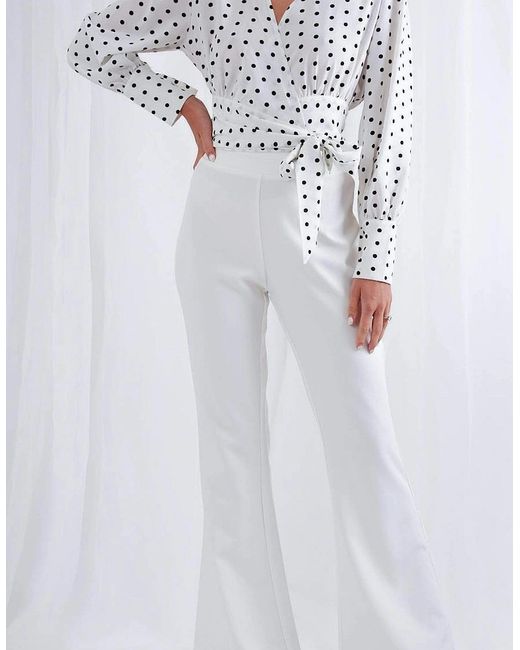 Pretty Lavish White Aiden Wrap Blouse