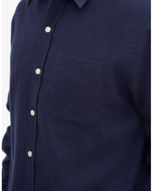 COLORFUL STANDARD Blue Organic Flannel Shirt for men