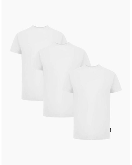 Palm Angels White Tri-Pack Flag Logo T-Shirts for men