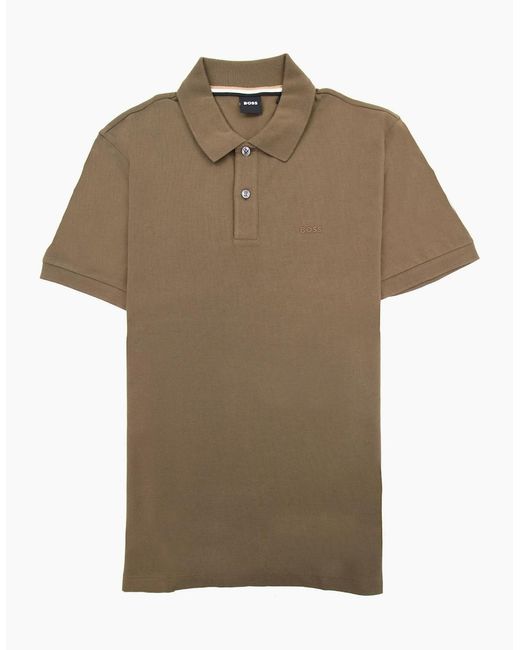 Boss Natural Pallas Embroidered Logo S/S Polo Dark 361 for men