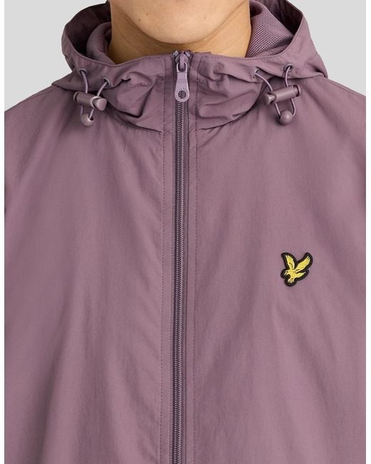 Lyle & Scott Purple Water Resistant Hooded Jacket for men