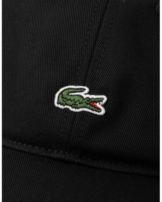 Lacoste Black Organic Cotton Twill Cap for men