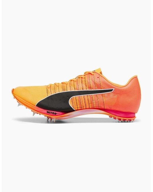 PUMA Orange Evospeed 400 Nitro 2 Track Running Spikes for men