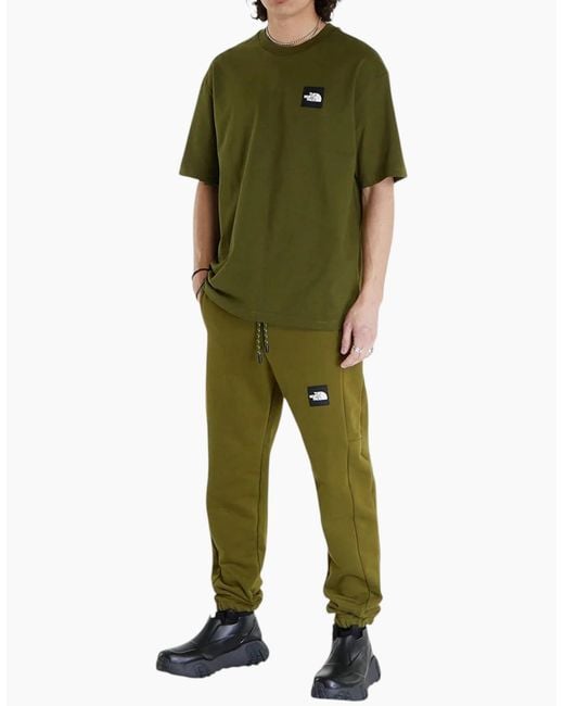 The North Face Green T Shirts Nse Patch Logo Crew Neck Short Sleeve Cotton Tee for men