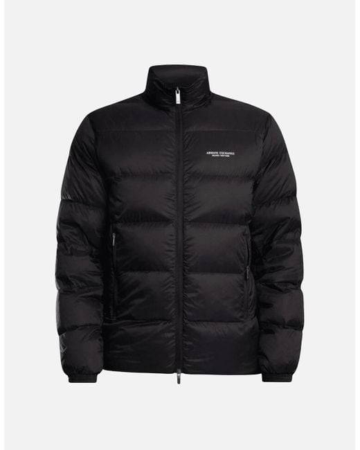 ARMANI EXCHANGE Black Nylon Puffer Jacket for men