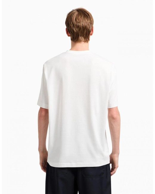 ARMANI EXCHANGE White Milano/New York Landmarks Graphic T-Shirt for men