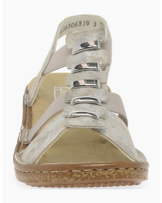 Rieker Metallic Trim Sling Back Sandals