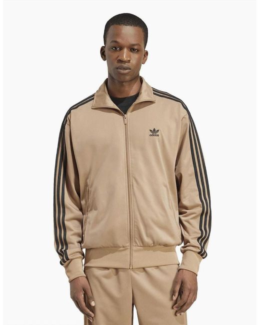 Adidas Originals Natural Adicolor Funnel Neck Long Sleeve Track Top for men