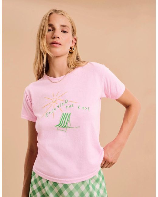 OMNES Pink Enjoy The Rays Baby T-Shirt
