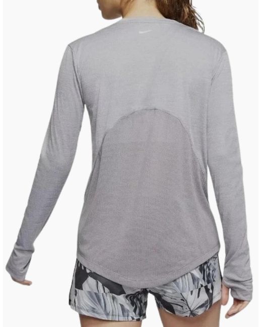 Nike Gray Long Sleeve Light Running Top